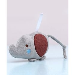 Babyhug Elephant & Owl  Clip On Soft Toys Pack of 2 Grey - Height 6.5 cm