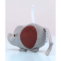 Babyhug Elephant & Owl  Clip On Soft Toys Pack of 2 Grey - Height 6.5 cm