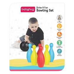 Babyhug Premium Bowling Pin Set with 6 Pins and 2 Balls|Fun Learning of Numbers & Counting| Indoor Outdoor Sports Toy for Kids| Best Gifts for 3 Years+ Kids| BIS Certified
