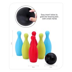 Babyhug Premium Bowling Pin Set with 6 Pins and 2 Balls|Fun Learning of Numbers & Counting| Indoor Outdoor Sports Toy for Kids| Best Gifts for 3 Years+ Kids| BIS Certified