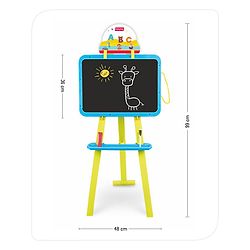 Babyhug 8-in-1 Adjustable Easel Board - Magnetic Whiteboard & Chalkboard with Alpha & Numeric | Hight Adjustable | Educational Toy | Enhances Learning & Creativity | Blue & Green |BIS Certified