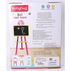 Babyhug 8-in-1 Adjustable Easel Board - Magnetic Whiteboard & Chalkboard with Alpha & Numeric | Hight Adjustable | Educational Toy | Enhances Learning & Creativity | Blue & Green |BIS Certified