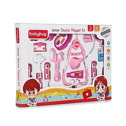 Babyhug Junior Doctor Play Set 15 Pieces - Pink | Pretend Care & Social Play | Inspires Empathy &  Imaginative Role-Play | BIS Certified