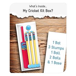 Babyhug Cricket Set - Yellow & Red with Bat, Stump, Bails, Ball & Holder | Cricket Kit for Boys and Girls | Indoor Outdoor Play | Birthday Gift |BIS Certified |