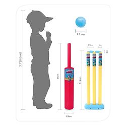 Babyhug Cricket Set - Yellow & Red with Bat, Stump, Bails, Ball & Holder | Cricket Kit for Boys and Girls | Indoor Outdoor Play | Birthday Gift |BIS Certified |
