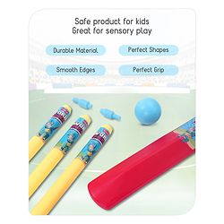 Babyhug Cricket Set - Yellow & Red with Bat, Stump, Bails, Ball & Holder | Cricket Kit for Boys and Girls | Indoor Outdoor Play | Birthday Gift |BIS Certified |