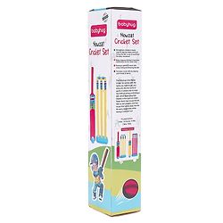 Babyhug Cricket Set - Yellow & Red with Bat, Stump, Bails, Ball & Holder | Cricket Kit for Boys and Girls | Indoor Outdoor Play | Birthday Gift |BIS Certified |