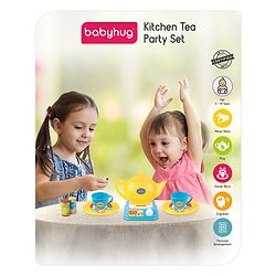 Babyhug Kitchen Tea Party Toy Set of 31 - Pink | Pretend Cooking & Tea Party Playset | Sparks Social Skills & Creative Play | Vibrant  & Child-Safe | Perfect For Gifting | BIS Certified