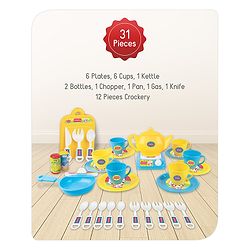 Babyhug Kitchen Tea Party Toy Set of 31 - Pink | Pretend Cooking & Tea Party Playset | Sparks Social Skills & Creative Play | Vibrant  & Child-Safe | Perfect For Gifting | BIS Certified
