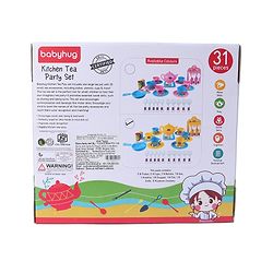 Babyhug Kitchen Tea Party Toy Set of 31 - Pink | Pretend Cooking & Tea Party Playset | Sparks Social Skills & Creative Play | Vibrant  & Child-Safe | Perfect For Gifting | BIS Certified