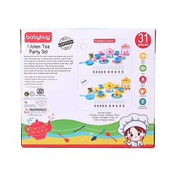 Babyhug Kitchen Tea Party Toy Set of 31 - Pink | Pretend Cooking & Tea Party Playset | Sparks Social Skills & Creative Play | Vibrant  & Child-Safe | Perfect For Gifting | BIS Certified