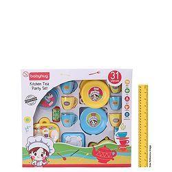 Babyhug Kitchen Tea Party Toy Set of 31 - Pink | Pretend Cooking & Tea Party Playset | Sparks Social Skills & Creative Play | Vibrant  & Child-Safe | Perfect For Gifting | BIS Certified