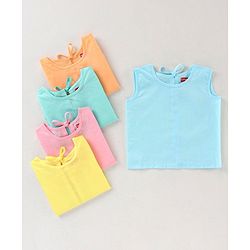 Babyhug Sleeveless 100% Cotton Jhabla Pack of 5 - Multicolor