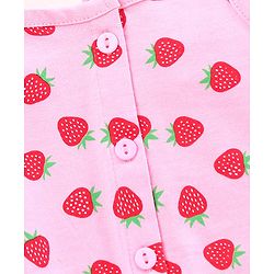 Babyhug Singlet Sleeves Tee Strawberry Print - Pink