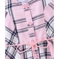 Babyhug Knee Length Frock Checked Print - Pink