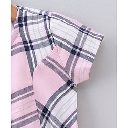 Babyhug Knee Length Frock Checked Print - Pink