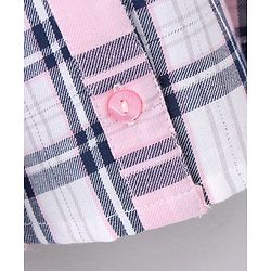 Babyhug Knee Length Frock Checked Print - Pink
