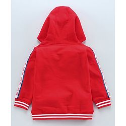 Babyhug Full Sleeves Hooded Jacket Game Time - Red