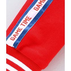 Babyhug Full Sleeves Hooded Jacket Game Time - Red