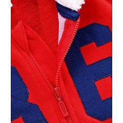 Babyhug Full Sleeves Hooded Jacket Game Time - Red