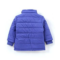 Babyhug Full Sleeves Color Block Hooded Jacket - Blue