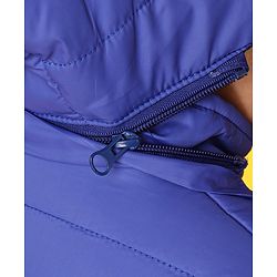 Babyhug Full Sleeves Color Block Hooded Jacket Jacket - Blue