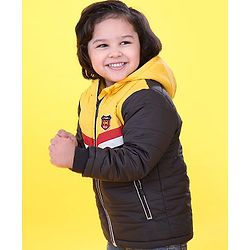 Babyhug Full Sleeves Front Open Sweater - Blue & Yellow