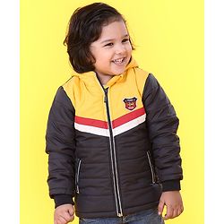 Babyhug Full Sleeves Front Open Sweater - Blue & Yellow