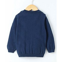 Babyhug Full Sleeves 100% Organic Pullover Sweater - Blue