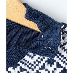 Babyhug Full Sleeves 100% Organic Pullover Sweater - Blue