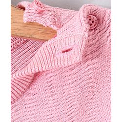 Babyhug Full Sleeves 100% Organic Pullover Sweater Heart Print - Pink