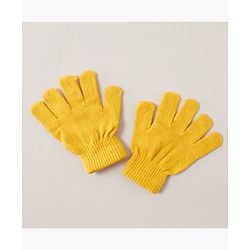 Babyhug Woven Cap with Pom Pom and Gloves Muffler Set - Yellow