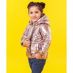 Babyhug Full Sleeves Hooded Padded Jacket - Pink