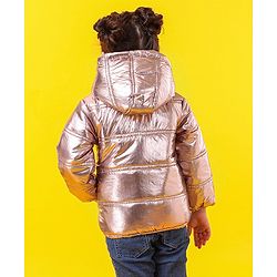 Babyhug Full Sleeves Hooded Padded Jacket - Pink