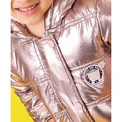 Babyhug Full Sleeves Hooded Padded Jacket - Pink