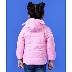 Babyhug Full Sleeves Hooded Padded Heart Patch - Pink