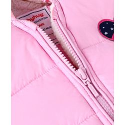 Babyhug Full Sleeves Hooded Padded Heart Patch - Pink