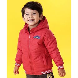 Babyhug Sleeveless Quilted Jacket with Badge - Red