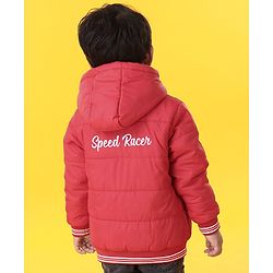 Babyhug Sleeveless Quilted Jacket with Badge - Red