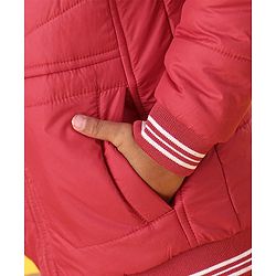Babyhug Sleeveless Quilted Jacket with Badge - Red