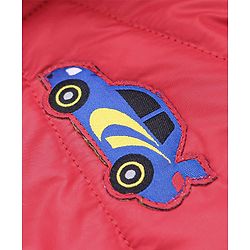 Babyhug Sleeveless Quilted Jacket with Badge - Red