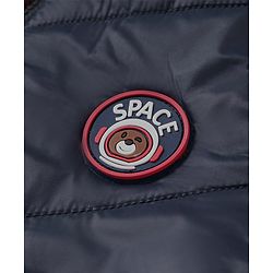 Babyhug Full Sleeves Striped Padded Jacket - Navy Blue