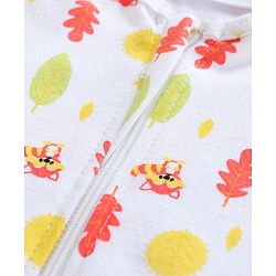 Babyhug Cotton Zipper Swaddle Racoon Print Pack of 2 - Red White