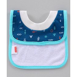 Babyhug Cotton Pullover Bibs Multi Print Set of 2 - Blue White
