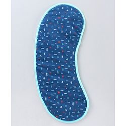 Babyhug Cotton Burp Cloths Bear Print Set of 2 - Navy Blue & White