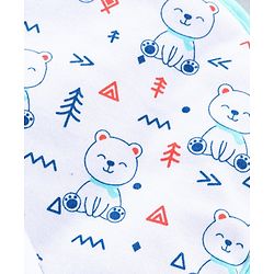 Babyhug Cotton Burp Cloths Bear Print Set of 2 - Navy Blue & White
