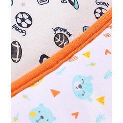 Babyhug Cotton Burp Cloths Multiprint Set of 2 - White