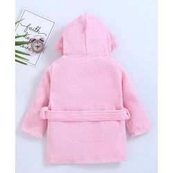 Babyhug Full Sleeves Crown Bathrobe - Pink