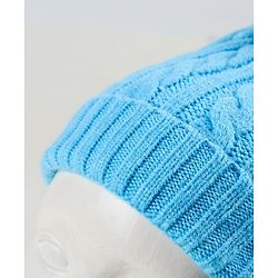Babyhug Woollen Cap with Muffler & Mittens Blue - Diameter 9 cm