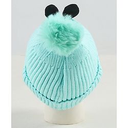 Babyhug Woollen Cap with Scarf Green - Diameter 11 cm